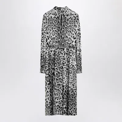 Dolce & Gabbana Leopard Print Silk Longuette Dress