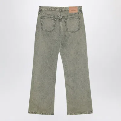 Ami Alexandre Mattiussi Ami Paris Laurel Green Faded Effect Jeans In Green