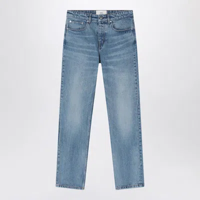 Ami Alexandre Mattiussi Ami Paris Light Blue Jeans With Washed Effect In Blue