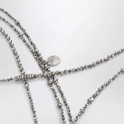 Brunello Cucinelli Hematite And Sterling Silver Bracelet In Metallic