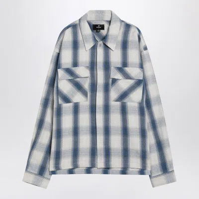 Represent Blue Shirt With Classic Collar And All-over Check Motif