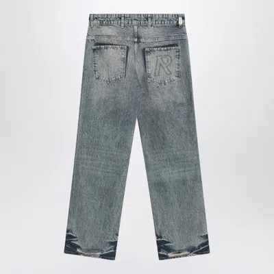Represent Belt Loops Distressed Denim Trousers In Blue
