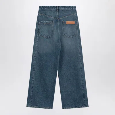 Darkpark Blue Asymmetrical Wide Leg Jeans Ined In Blue