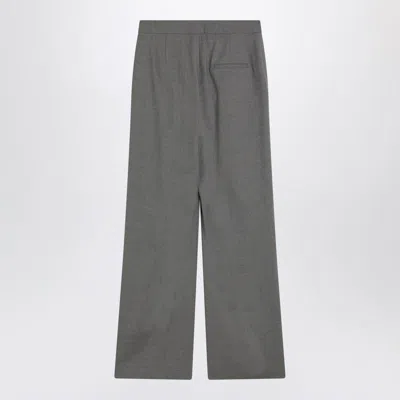 Loulou Studio Wide Grey Wool Pants In Gray