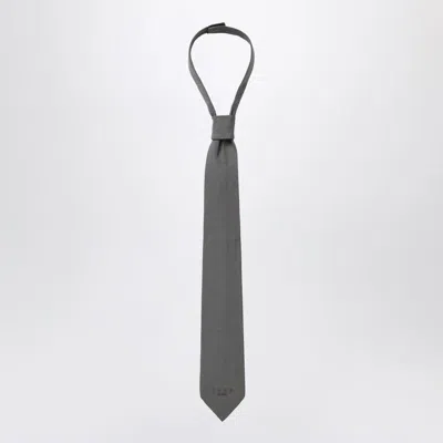 1989 Studio Logo Embroidered Woven Tie In Gray
