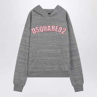 Dsquared2 Grey Cotton Sweatshirt With Logo In Gray