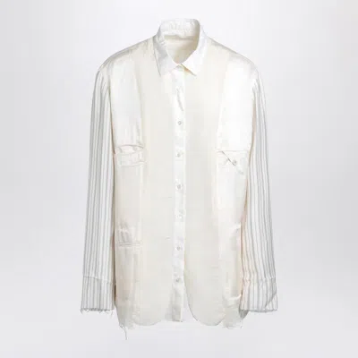 Maison Margiela Reversible Paneled Overshirt In Metallic