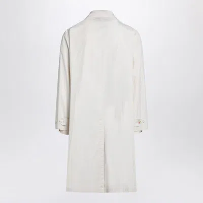 Maison Margiela Single-breasted Trench Coat Ivory In Cotton In White