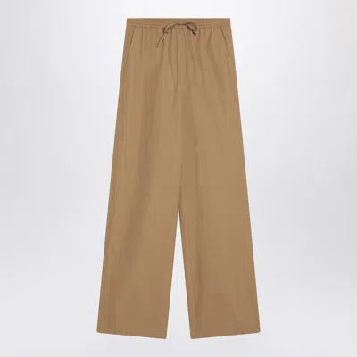 Loulou Studio Sand-coloured Trousers In Cotton In Green