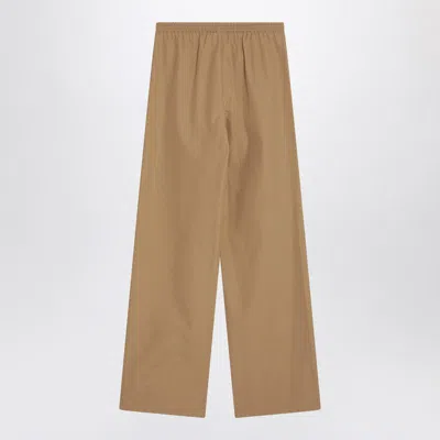 Loulou Studio Sand-coloured Trousers In Cotton In Green