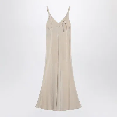 Sportmax Ivory Dress With Adjustable Strap In Multi