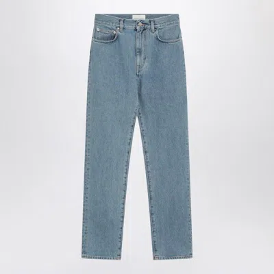 Loulou Studio Straight Jeans Wular In Blue