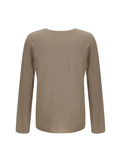 Ferragamo V-neck Sweater With Long Sleeves In Neutral