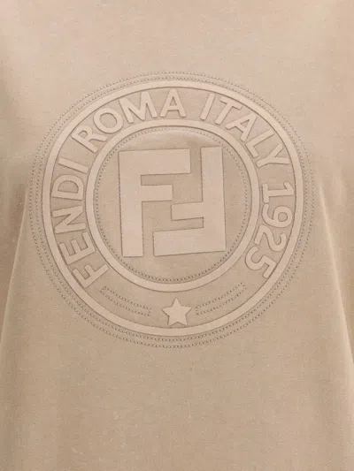 Fendi Cappuccino Cotton Oversize Sweatshirt In Nude