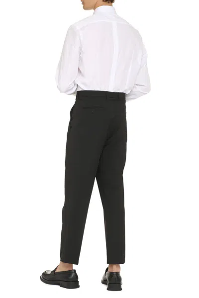 Dolce & Gabbana White Cotton Poplin Gold Tuxedo Shirt In White