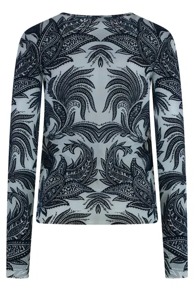 Etro Signature Print Long-sleeved Top In Multi