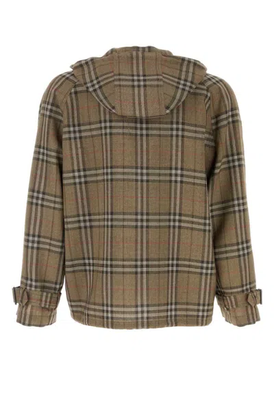 Burberry Half-zip Jacket With Check Pattern In Silk Blend In Multi