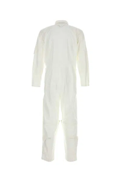 Prada Tuta In Cotone Bianco Uomo In Red