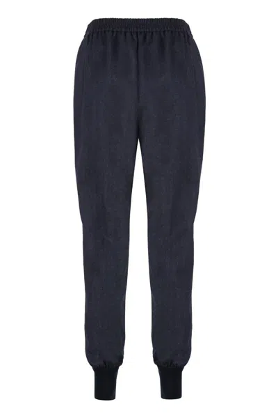 Stella Mccartney Women's Wool Track Pants In Blue