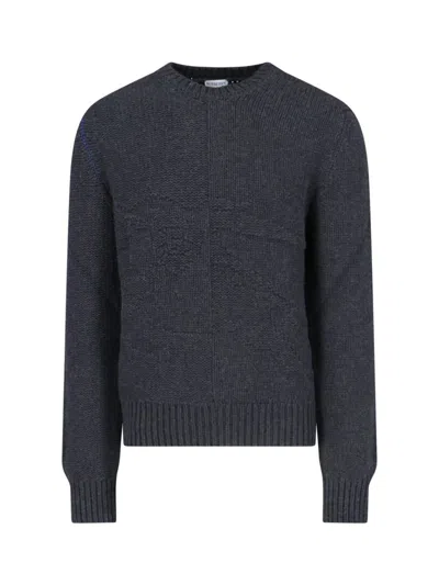 Burberry Cashmere Sweater With Ekd Design In Gray