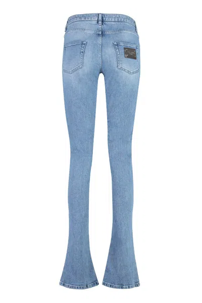 Dolce & Gabbana Logo Plaque Jeans In Blue
