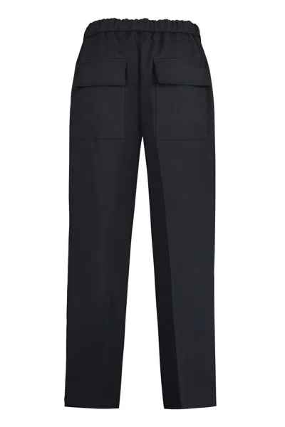 Jil Sander Black Wool Pants In Black