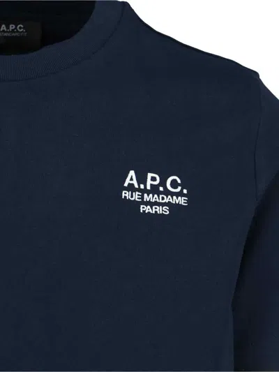 Apc A.p.c. Standard Rue Madame Cotton Crew-neck T-shirt In Blue