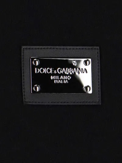 Dolce & Gabbana Sweatshirt With Logo Plaque In Black