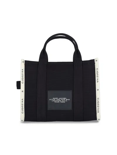 Marc Jacobs The Jacquard Small Tote Hand Bag In Black