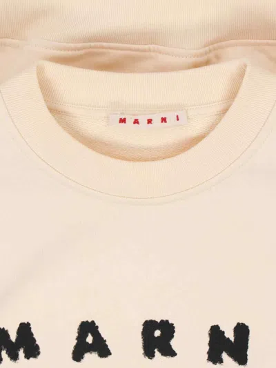 Marni Cotton Sweatshirt With Print In Neutral