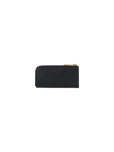 Thom Browne Zipped Logo Wallet In Black