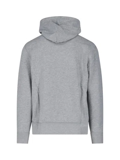 Polo Ralph Lauren Classic Pullover Hoodie With Drawstring In Gray