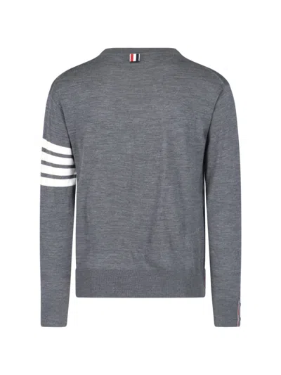 Thom Browne L Crewneck Sweater With 4 Bar Inlay In Burgundy