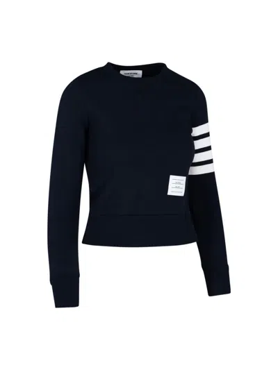 Thom Browne 4-bar Crewneck Sweatshirt In Black