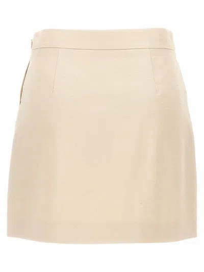 Fendi Contrast Trim Skirt In Neutral