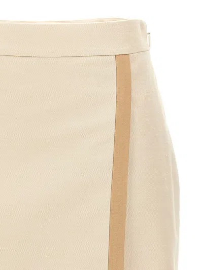 Fendi Contrast Trim Skirt In Neutral