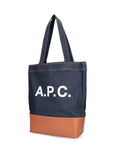 Apc Medium Logo-detail Denim Tote Bag