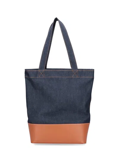 Apc Medium Logo-detail Denim Tote Bag