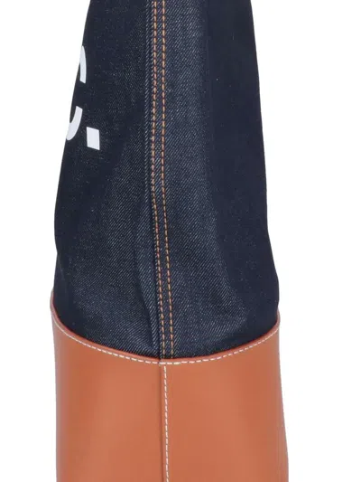 Apc Medium Logo-detail Denim Tote Bag