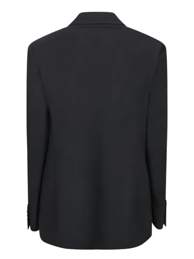 Msgm Tailored Black Jacket With Single Button Closure