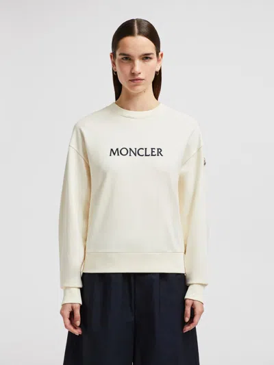 Moncler Crew Neck Sweatshirt In Neutral