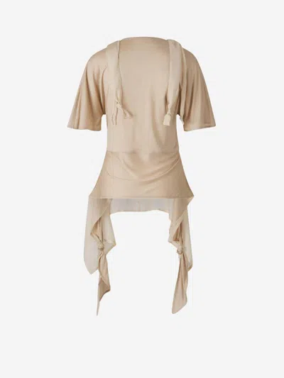 Lemaire Multi-fabric Knot Top In Neutral