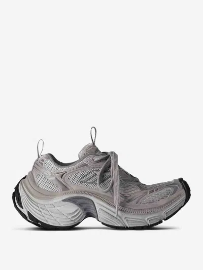 Balenciaga Men Cappuccino Mesh And Rubber 6xl Sneakers In Gray