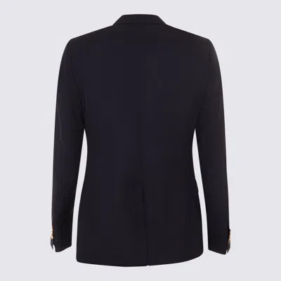 Dolce & Gabbana Navy Blue Wool Blazer In Blue