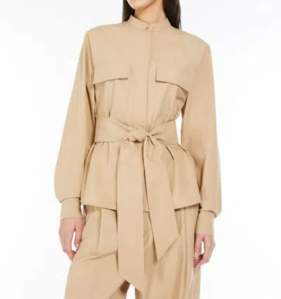 Weekend Max Mara Belted Cotton Jacket In Neutral
