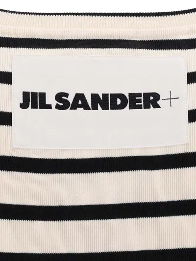 Jil Sander Bluejay Cotton Long Sleeved Top In White