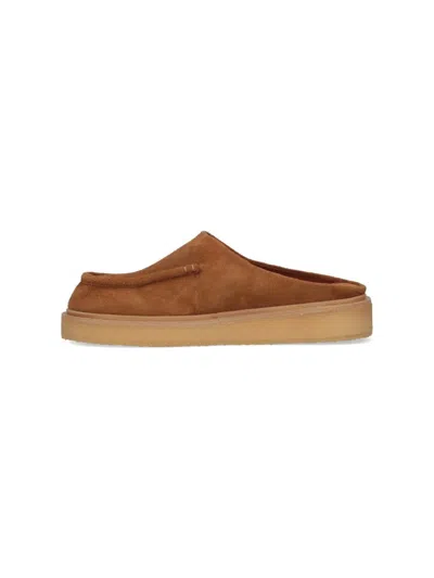 Marni Brown Suede Sabot Slip-on Loafers