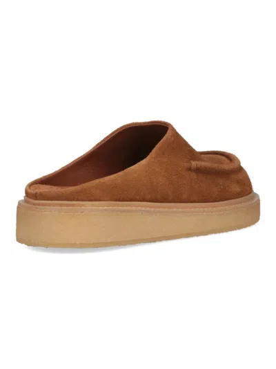 Marni Brown Suede Sabot Slip-on Loafers