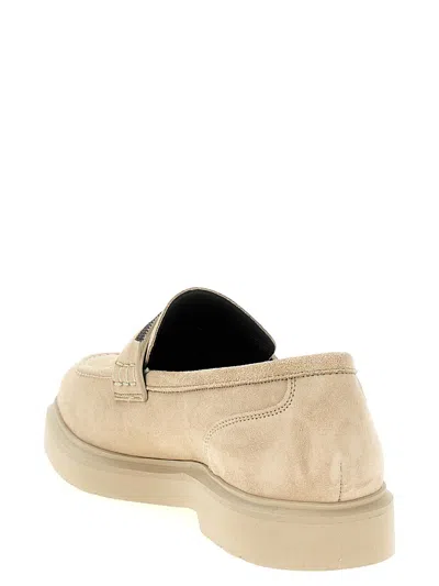 Brunello Cucinelli Beige Loafers With Monile Detail In Suede Woman