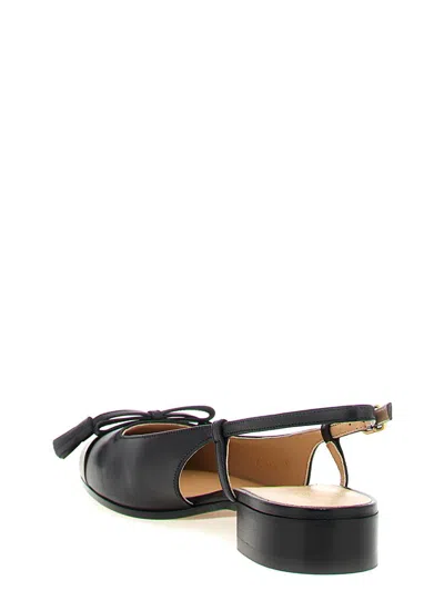 Valentino Valet Du Roi Leather Slingback Ballerina Flat In Black